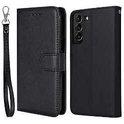 Etui en PU détachable 2 en 1 avec support et sangle noir pour votre Samsung Galaxy S22 Plus 5G