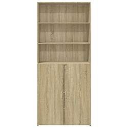 Avis vidaXL Buffet haut chêne sonoma 80x42,5x185 cm bois d'ingénierie