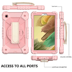 Coque en TPU + Silicone Couleur de contraste de conception avec béquille en dragonne or rose pour votre Samsung Galaxy Tab A7 Lite 8.7 pouces T225/T220 (2021)