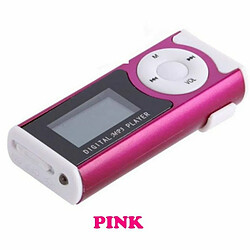 Lecteur De Musique Mp3 Écran Lcd Rechargeable Avec Casque Support De Lumière Led Externe Micro Tf Carte Sd Rose