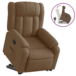 vidaXL Fauteuil inclinable Marron Tissu