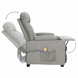 Acheter vidaXL Fauteuil de massage inclinable Gris clair Tissu