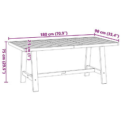 vidaXL Table à manger NOAIN pieds en forme de A 180x90x75cm massif pin pas cher