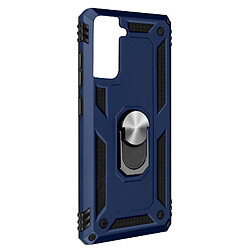 Avizar Coque Samsung Galaxy S21 Plus Antichoc Bi-matière Bague Support Vidéo bleu nuit