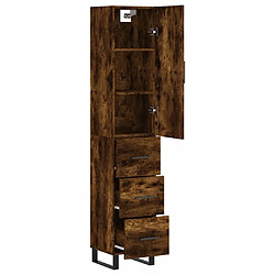 Avis vidaXL Buffet haut Chêne fumé 34,5x34x180 cm Bois d'ingénierie