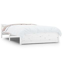 Maison Chic Lit adulte - Lit simple Cadre de lit,Structure du lit Contemporain Blanc Bois massif 120x200 cm -MN17167