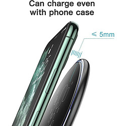 Chrono Chargeur sans fil 15W Max avec USB-C, Kuulaa Ultra Thin Mirror Surface de chargement rapide Compatible avec iPhone 11 X Xs Xr 8 Series, Samsung Galaxy S10 S9 S8 & etc(blanc) pas cher