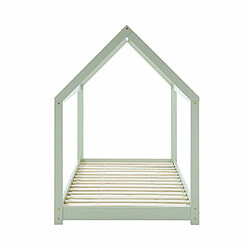 Avis Mes Lit cabane enfant 90x190 cm en pin massif vert clair - OSNY