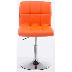 Decoshop26 Lot de 2 chaises de salle à manger style moderne et design en synthétique orange hauteur réglable pivotant pieds en métal 10_CDS10090