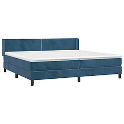 Avis Maison Chic Lit Adulte - Lit simple Lit à sommier tapissier et matelas moelleux - Meuble de Chambre - Bleu foncé 200x200cm Velours -MN46800