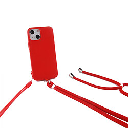 JAYM - Coque Silicone Rouge pour Apple iPhone 14 Pro Max - Tour de Cou et Tour de Poignet inclus - intérieur 100% microfibre