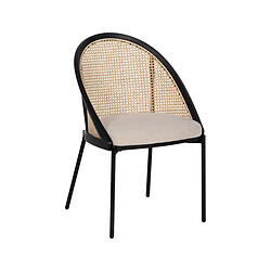 BigBuy Home Chaise de Salle à Manger Noir Naturel 54 x 49 x 82,3 cm