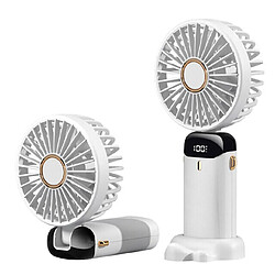 (BLANC (AVEC LED)) Mini Ventilateur de Bureau Pliant Portatif à Main