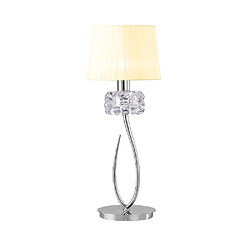 Avis Luminaire Center Lampe de Table Loewe 1 Ampoule E27 Big, chrome poli avec Abat jour blanc