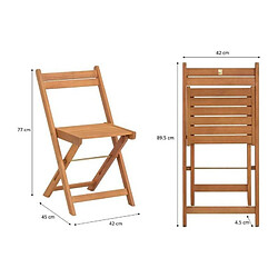 Avis Ensemble en bois d'acacia FSC - Composé d'une table carrée et de 2 chaises pliables