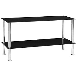 vidaXL Table basse Noir 110x43x60 cm Verre trempé