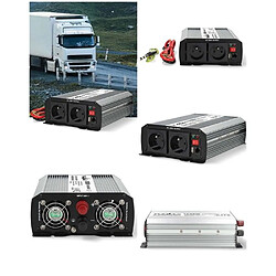 NEDIS Convertisseur de tension 24 V DC modifiée onde sinusoïdale USB-A 230 V AC 50 Hz 1000W Puissance de sortie maximale 2000 W