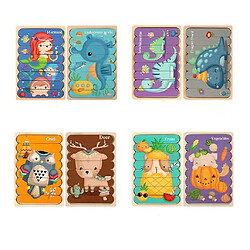 Avis Universal Pack de 4 nouilles doubles avec puzzle 3D bébé en bois Montessori pédagogique brique jouet