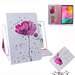 Wewoo Housse Coque Etui à rabat horizontal pourpre avec motif orchidées pour Galaxy Tab A 10.1 2019 T510 / T515avec porte-carte et logement carte