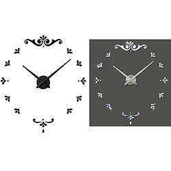 Wewoo Horloges DIY noir Chambre à coucher maison à piles Frameless grand 3D miroir bricolage Wall Sticker Mute horloge, taille: 100 * 100 cm pas cher