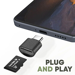 Avizar Mini Lecteur Carte micro SD et TF, Adaptateur USB-C Noir pas cher