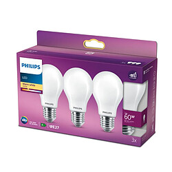 Lot de 3 ampoules LED standard PHILIPS E27 60W