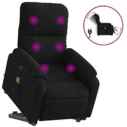 vidaXL Fauteuil inclinable de massage électrique noir tissu microfibre