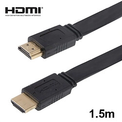 Wewoo Câble or et noir Version 1.4, plaqué HDMI à plat 19Pin HDMI, support HD TV / XBOX 360 / PS3 Playstation 3 / projecteur / lecteur DVD etc, longueur: 1,5 m