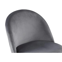 Avis Vente-Unique Lot de 6 chaises en velours et acier inoxydable noir - Gris - MELBOURNE