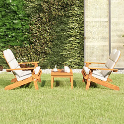 Maison Chic Ensemble de salon de jardin Adirondack 3 pcs - Ensemble table et chaises d'extérieur - Salon/Mobilier de jardin classique bois acacia solide -MN35809