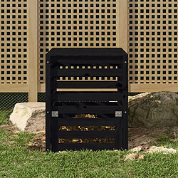 vidaXL Composteur Noir 63,5x63,5x77,5 cm Bois massif de pin