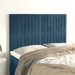 Maison Chic Lot de 4 Têtes de lit design pour chambre - Décoration de lit Bleu foncé 72x5x78/88 cm Velours -MN51179