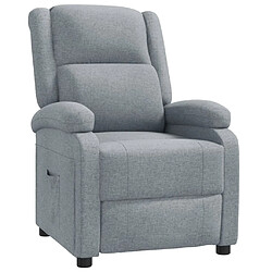 vidaXL Fauteuil inclinable Gris clair Tissu