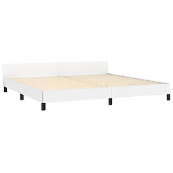 Maison Chic Lit adulte - Cadre Structure de lit avec tête de lit Contemporain Blanc 200x200 cm Similicuir -MN68781 pas cher