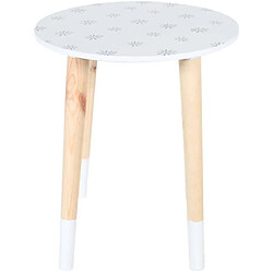 Avis The Home Deco Factory Tables gigognes en MDF blanc et bois motif fleurs.