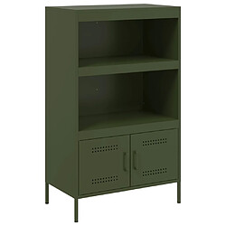 vidaXL Buffet haut vert olive 68x39x113 cm acier