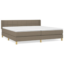 Maison Chic Lit adulte- Lit + matelas,Sommier à lattes de lit avec matelas Taupe 200x200 cm Tissu -GKD76194