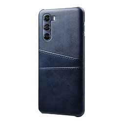 Coque en TPU + PU anti-rayures avec porte-cartes bleu pour votre Motorola Edge S30