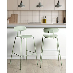 Beliani Tabouret de bar Set de 2 Vert clair SIBLEY