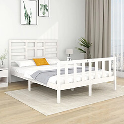 vidaXL Cadre de lit sans matelas blanc bois massif 120x190 cm