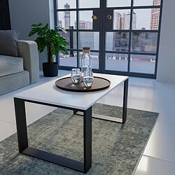 Avis Vivaldi Table Basse Modern II Blanc Noir 90 cm