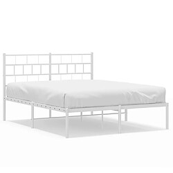 Maison Chic Lit adulte - Cadre de lit métal avec tête de lit pour chambre blanc 120x190 cm -MN10701