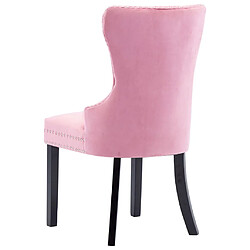 Decoshop26 Lot de 6 chaises de salle à manger cuisine design classique velours rose CDS022788 pas cher