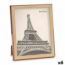 Gift Decor Cadre photo Marron Cuivre Plastique verre (23 x 27 x 2 cm) (6 Unités)