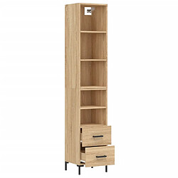 Avis vidaXL Buffet haut Chêne sonoma 34,5x34x180 cm Bois d'ingénierie