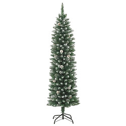 vidaXL Sapin de Noël artificiel mince avec support 120 cm PVC