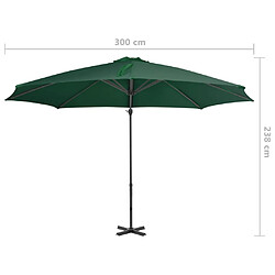 vidaXL Parasol de jardin avec base portable vert pas cher