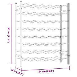 vidaXL Casier à bouteilles pour 48 bouteilles Doré Métal pas cher