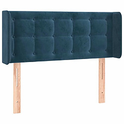 Maison Chic Tête de lit scandinave avec oreilles,meuble de chambre Bleu foncé 93x16x78/88 cm Velours -MN92811