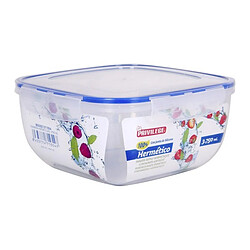 Totalcadeau Lunch box à fermeture hermétique carré transparent boite de conservaiton et repas Capacité - 375 ml pas cher